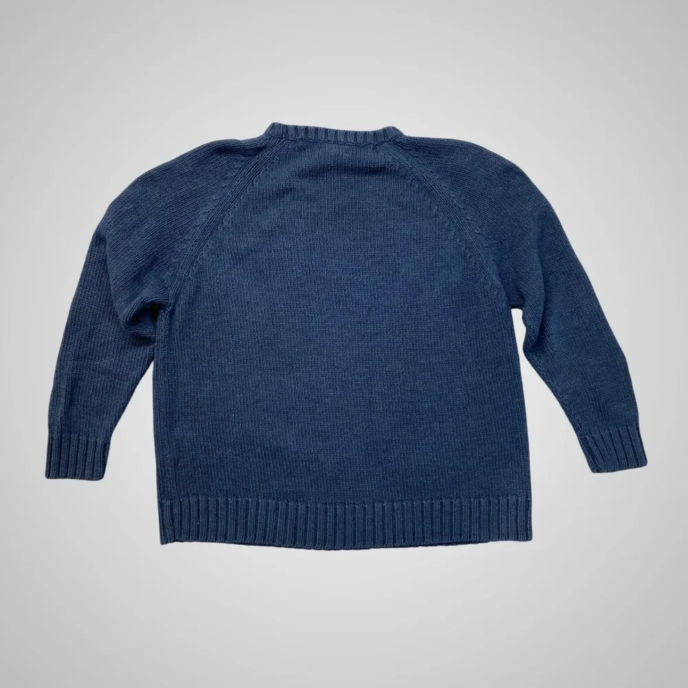 Vintage Gap Mens XXL Blue Shaker Knit Crewneck Sweater Cotton Blend‎